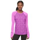 Women's Tek Gear&reg; Printed Raglan Layering Tee, Size: Large, Brt Pink
