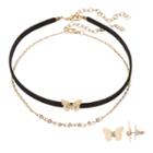 Lc Lauren Conrad Butterfly Choker Necklace & Stud Earring Set, Women's, Black