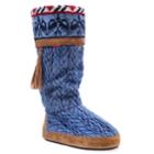 Women's Muk Luks Marisa Knit Boot Slippers, Size: Xl, Dark Blue