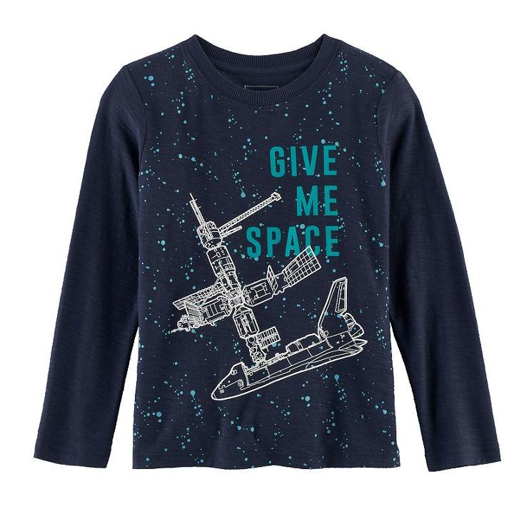 Boys 4-7x Sonoma Goods For Life&trade; Glow-in-the-dark Space Ship Graphic Tee, Size: 6, Blue