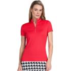 Women's Tail Laura Quarter-zip Solid Knit Golf Top, Size: Xl, Brt Red