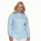 Plus Size Croft & Barrow&reg; Button Front Top, Women's, Size: 3xl, Light Blue