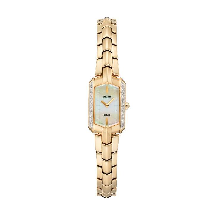 Seiko Women's Tressia Diamond Stainless Steel Solar Watch - Sup330, Gold