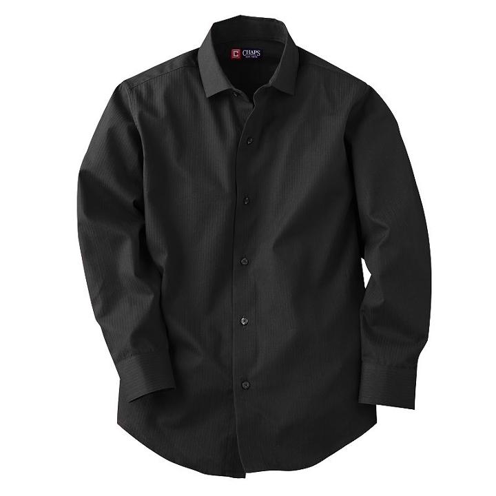 Chaps Tonal-striped Button-down Shirt - Boys 8-20, Boy's, Size: 4-5, Black