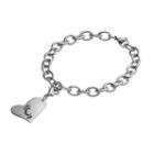 Fiora Stainless Steel Cincinnati Bearcats Heart Charm Bracelet, Women's, Size: 8, Grey