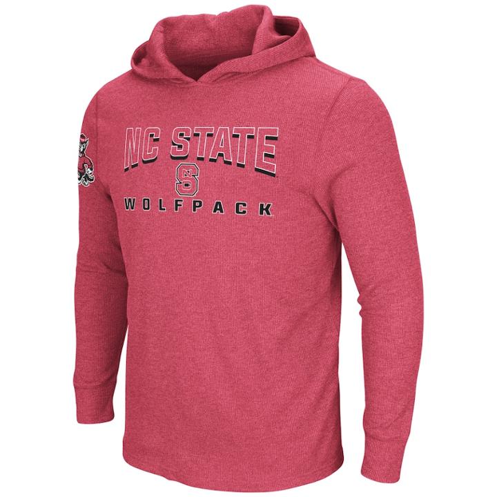 Men's North Carolina State Wolfpack Thermal Hooded Tee, Size: Xl, Med Red