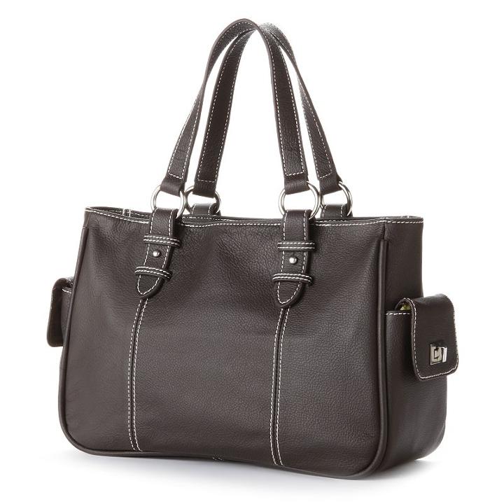 Amerileather Sophisticated Leather Shopper, Women's, Brown