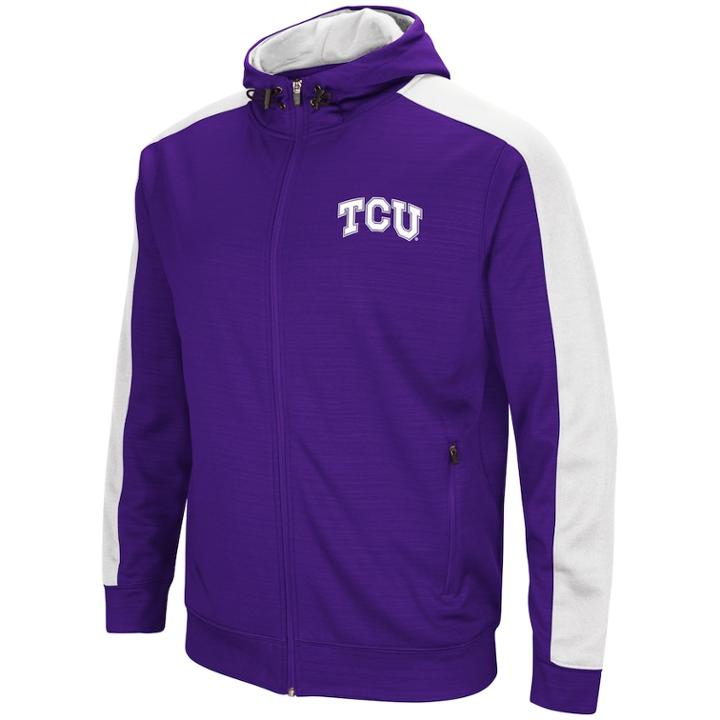 Men's Tcu Horned Frogs Setter Full-zip Hoodie, Size: Xxl, Drk Purple
