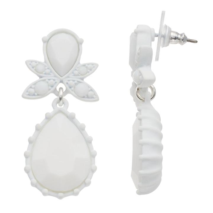 Simply Vera Vera Wang White Teardrop Earrings, Women's, Multicolor