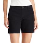 Women's Chaps Twill Shorts, Size: 14, Black