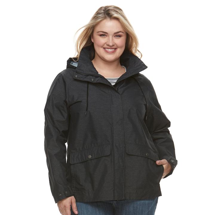 Plus Size Columbia Cherry Creek Hooded Rain Jacket, Women's, Size: 1xl, Grey (charcoal)