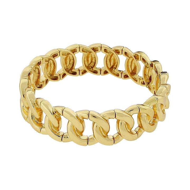 1928 Interlocking Circle Stretch Bracelet, Women's, Size: 7, Yellow
