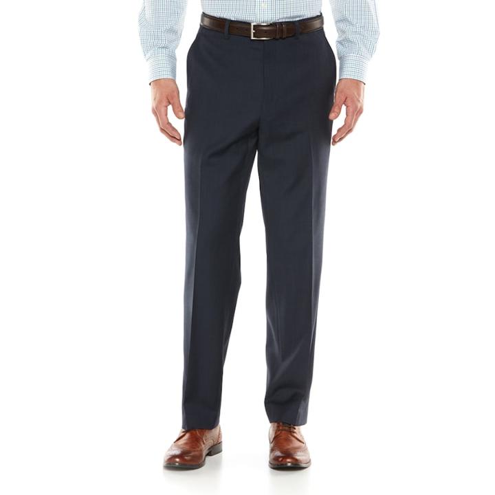 Men's Chaps Performance Series Classic-fit 4-way Stretch Suit Pants, Size: 42x32, Blue (navy)