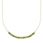 14k Gold Peridot & Green Sapphire Beaded Necklace, Women's, Size: 17