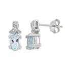 Sky Blue Topaz & Diamond Accent Sterling Silver Drop Earrings, Women's
