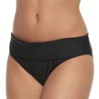 Women's N Good Karma Fold-over Scoop Bikini Bottoms, Size: Large, Black