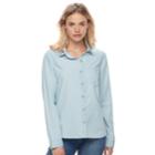Juniors' So&reg; Embellished Chambray Shirt, Teens, Size: Xs, Light Blue