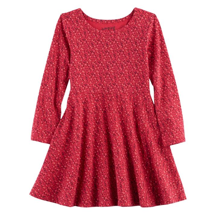 Toddler Girl Jumping Beans&reg; Print Skater Dress, Size: 3t, Med Red