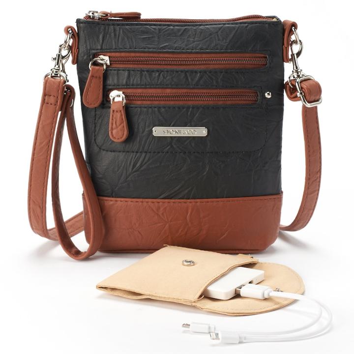 Stone & Co. Nancy Leather 3-bagger Phone Charging Convertible Crossbody Bag, Women's, Oxford