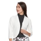 Women's Nina Leonard Ruffle Edge Bolero Cardigan, Size: Medium, Natural
