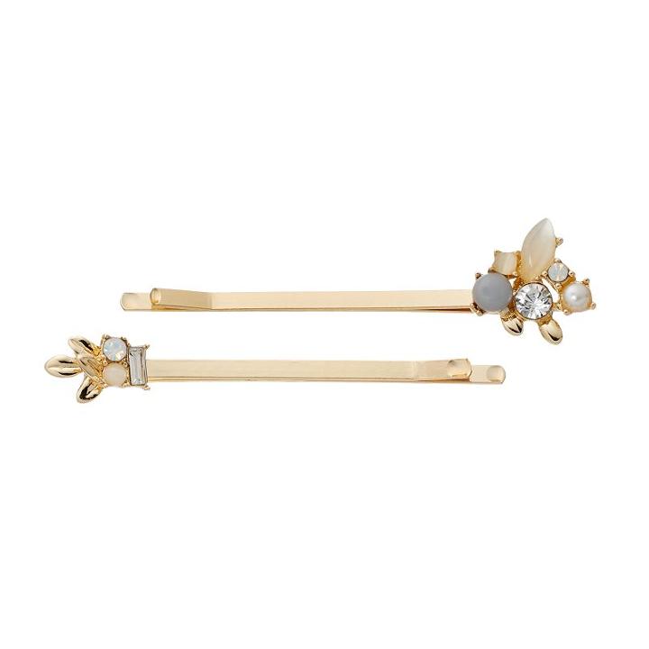 Lc Lauren Conrad 2-pc. Stone Cluster Bobby Pin Set, Women's, Blue
