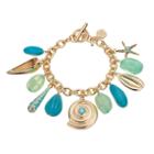 Dana Buchman Shell & Starfish Charm Toggle Bracelet, Women's, Turq/aqua