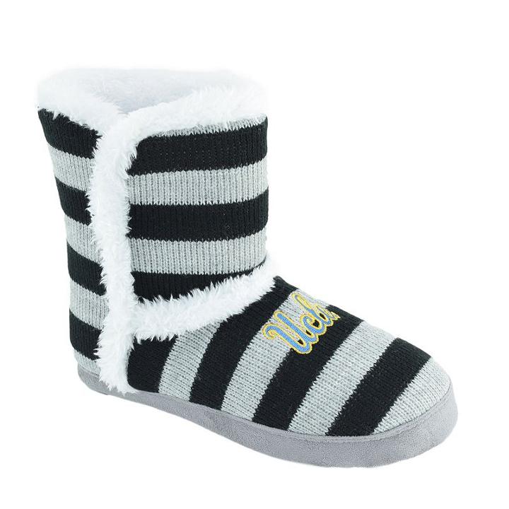 Women's Ucla Bruins Striped Boot Slippers, Size: Large, Team