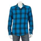 Big & Tall Urban Pipeline&reg; Plaid Flannel Button-down Shirt, Men's, Size: Xl Tall, Blue