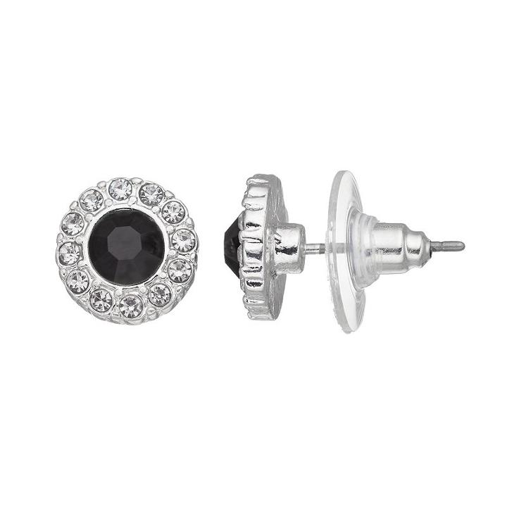 Jennifer Lopez Simulated Crystal Halo Round Stud Earrings, Women's, Black