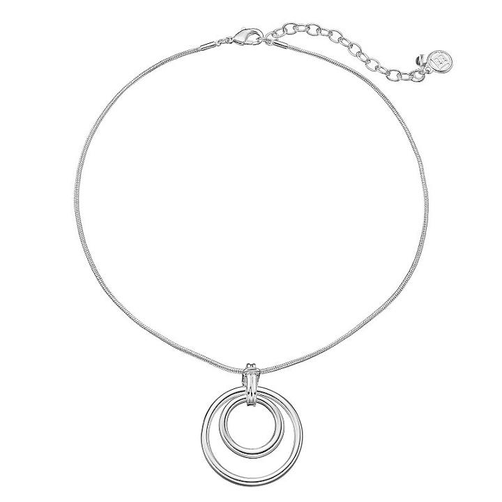 Dana Buchman Double Circle Pendant Necklace, Women's, Silver