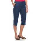 Petite Croft & Barrow&reg; Snap-hem Capris, Women's, Size: 12 Petite, Dark Blue