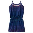 Girls 7-16 & Plus Size So&reg; Embellished Neck Pattern Romper, Size: Xxl/16, Blue