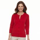 Women's Croft & Barrow&reg; Essential Button-front Cardigan, Size: Xs, Med Red