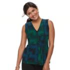 Petite Dana Buchman Pleated V-neck Tank, Women's, Size: Xl Petite, Green