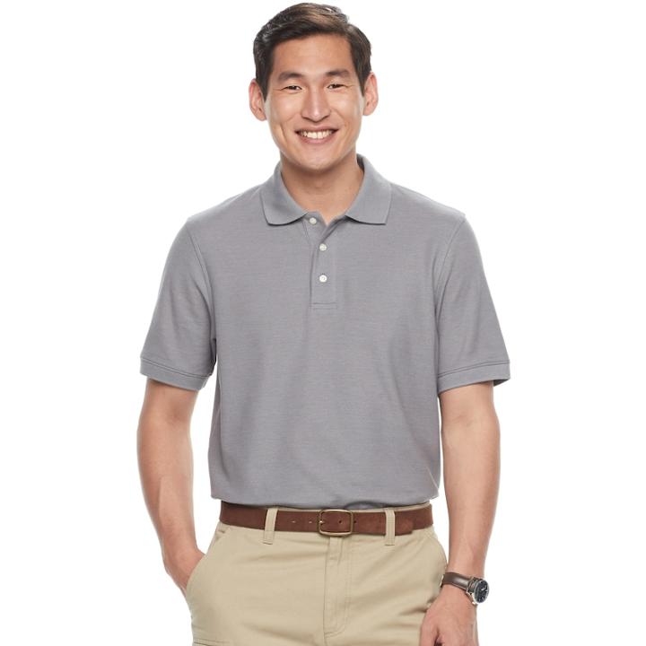 Men's Croft & Barrow® Pique Performance Polo, Size: Medium, Med Grey