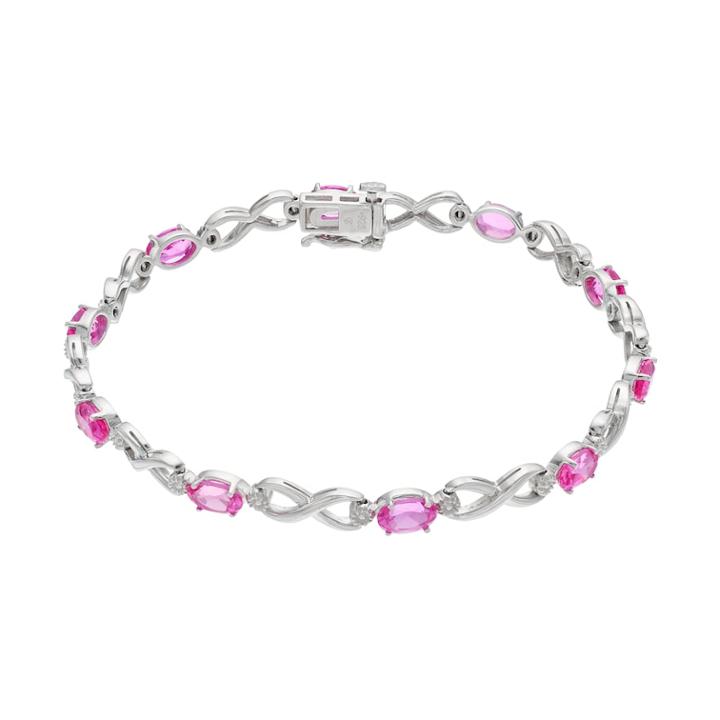 Sterling Silver Lab-created Pink Sapphire Infinity Bracelet, Women's, Size: 7.5