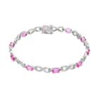 Sterling Silver Lab-created Pink Sapphire Infinity Bracelet, Women's, Size: 7.5