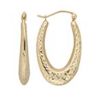 Everlasting Gold 10k Gold Textured U-hoop Earrings, Women's, Yellow
