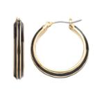 Napier Striped Nickel Free Hoop Earrings, Women's, Black