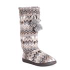 Women's Muk Luks Gloria Knit Tall Boot Slippers, Size: Medium, Med Beige