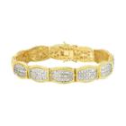 10k Gold Plated 1 1/2 Carat T.w. Diamond Bracelet, Women's, Size: 7.50, White