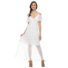 Disney Pirates Of The Caribbean: Juniors Collection Sheer Hem Maxi Dress, Girl's, Size: Small, White