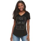 Women's Apt. 9&reg; Graphic V-neck Tee, Size: Xl, Oxford
