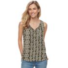 Women's Sonoma Goods For Life&trade; Print Challis Tank, Size: Medium, Green