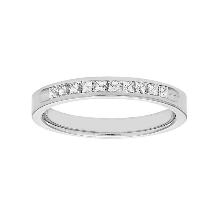 14k White Gold 1/4 Carat T.w. Diamond Anniversary Ring, Women's, Size: 7.50
