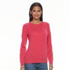 Women's Apt. 9&reg; Cashmere Crewneck Sweater, Size: Large, Med Pink