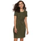 Women's Apt. 9&reg; Knot Front Sheath Dress, Size: Small, Dark Green