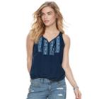 Petite Sonoma Goods For Life&trade; Challis Tank, Women's, Size: L Petite, Dark Blue