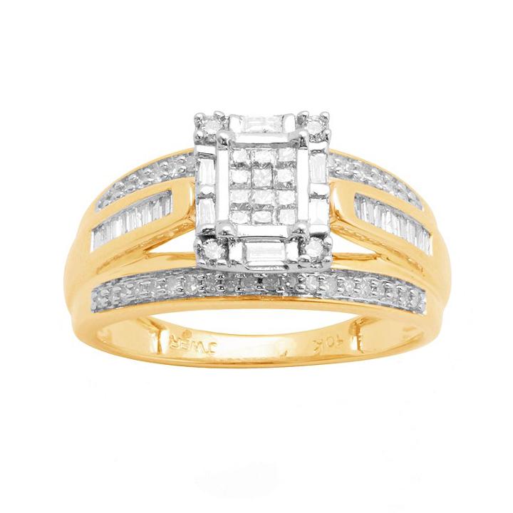 Diamond Engagement Ring In 10k Gold (1/2 Ct. T.w.), Women's, Size: 8, White