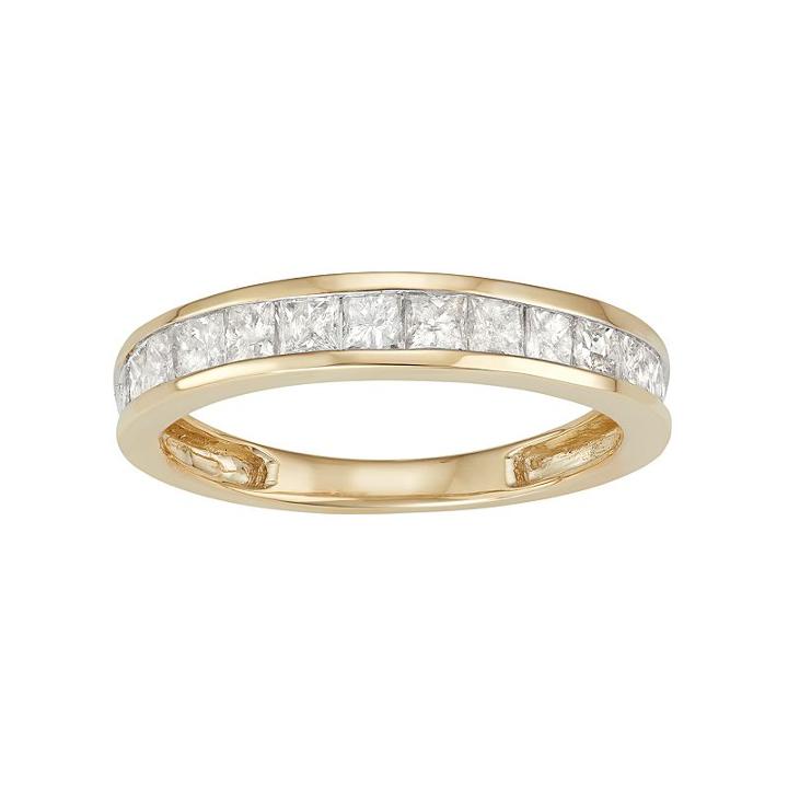 10k Gold 1 Carat T.w. Diamond Wedding Ring, Women's, Size: 6, White